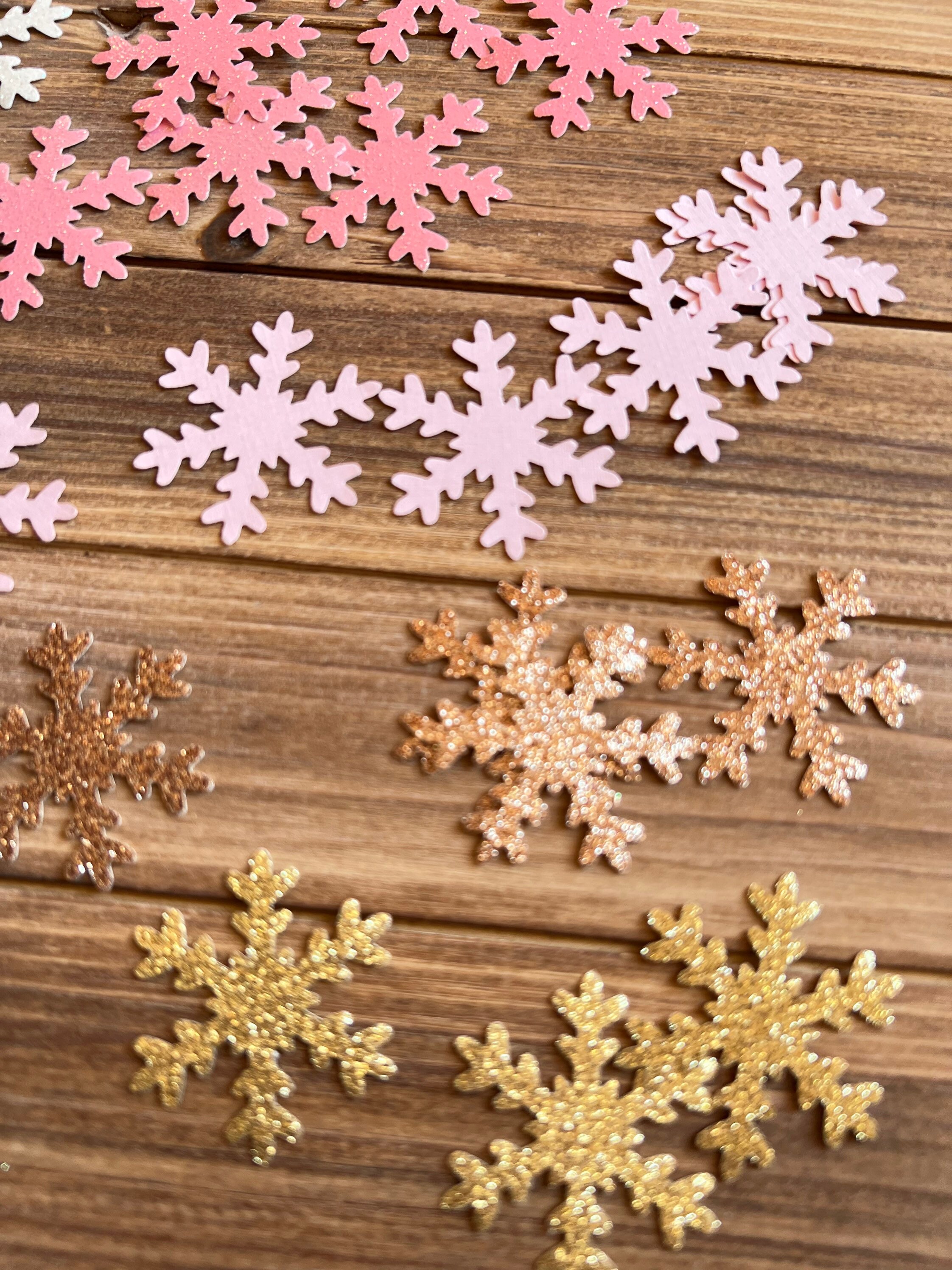 Pink and White Snowflake Confetti Eco Friendly Table Scatter