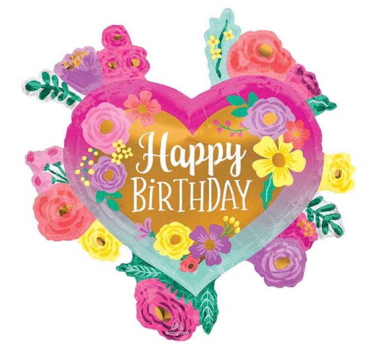 Happy Birthday Balloons Drive by Birthday Party Decor Large Heart