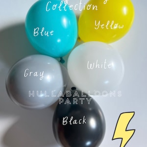 Lightning Balloons Collection| One Cool Dude Birthday | One Happy Dude Baby Shower | Balloons for Baby Block Boxes | Black and Yellow Birthd
