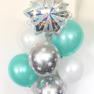 Baby It&#39;s Cold Outside Baby Shower Decor | Mint Winter Baby Shower | Snowflake Balloons | Winter ONEderland Birthday Balloons