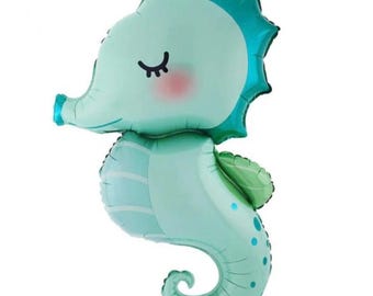 Balões de Cavalo-Marinho | Decoração para Festa com Tema de Cavalo-Marinho | Decoração para Festa de Aniversário na Piscina | Decoração para Festa de Aniversário na Praia | Balões com Tema do Fundo do Mar | Adereços para Fotos