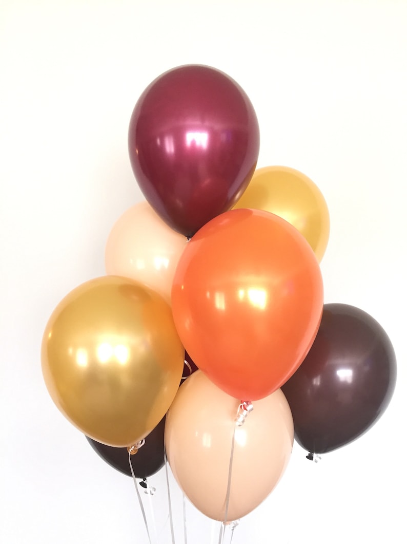 Blush and Burgundy Balloons Fall Balloons Brown and Etsy