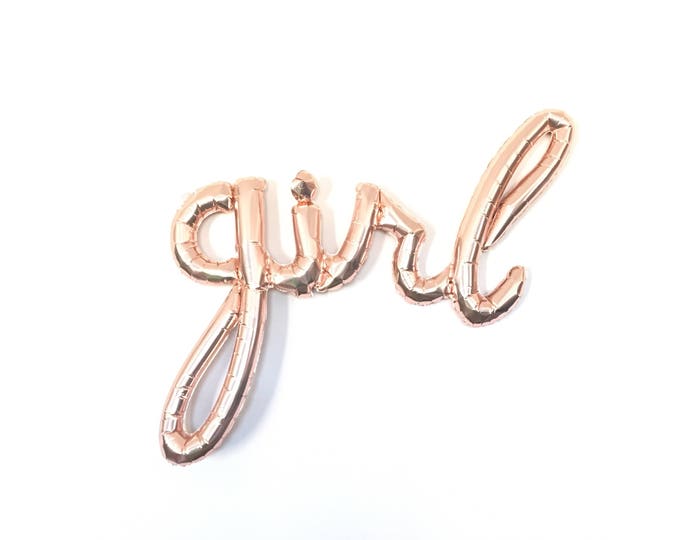 Rose Gold Girl Script Balloon | Rose Gold Balloons | Its A Girl Script Balloon | Its A Girl Banner | Rose Gold Baby Shower Decor