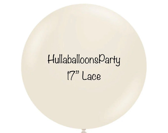 17 inch Lace Balloons | Cream Birthday Party Decor | Cream Baby Shower Party Decor | Cream Bridal Shower