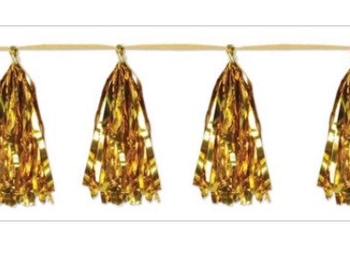 Gold Tassels | Jumbo Balloon Tassels | Gold Bridal Shower Decor | Gold Balloon Tassels | Gold Garland | Metallic Tassel Garland