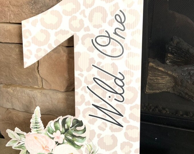 Wild One Yard Sign | Tropical Safari First Birthday Sign | Wild One Birthday | Tropical Safari Number One Yard Sign