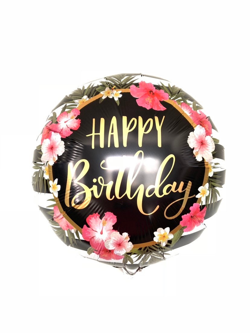 Happy Birthday Balloons Tropical Birthday Party Decor Kate