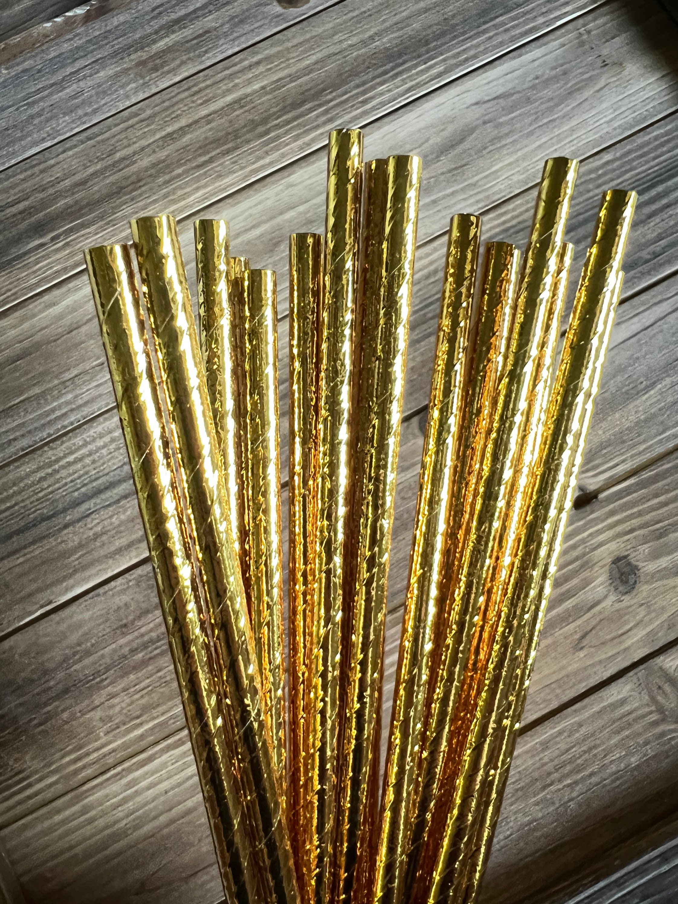 Solid Gold Foil Paper Straws, Gold Party Decor, Gold Straws, Gold Bridal  Shower Decor, Gold Baby Shower