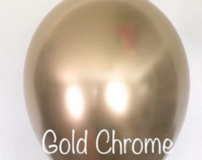 Gold Balloons | Chrome Gold Latex Balloons | Gold Birthday Party Decor | Gold Bridal Shower Decor | Gold Baby Shower | Chrome Balloons