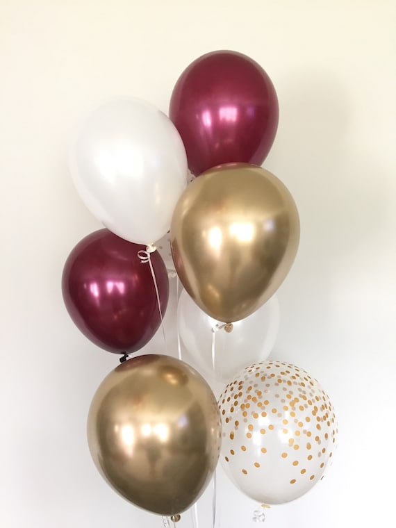 Palloncini bordeaux e bianchi / Decorazioni per matrimoni bordeaux / Palloncini  bordeaux e dorati / Palloncini bordeaux / Decorazioni per addio al nubilato  Marsala -  Italia