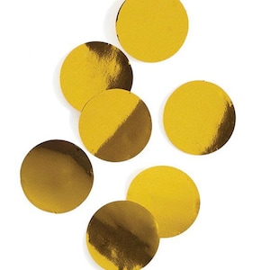 Confeti dorado / Confeti de globos dorados / Confeti dorado para bodas / Decoración dorada para despedidas de soltera / Círculos de confeti dorado de 2,5 cm