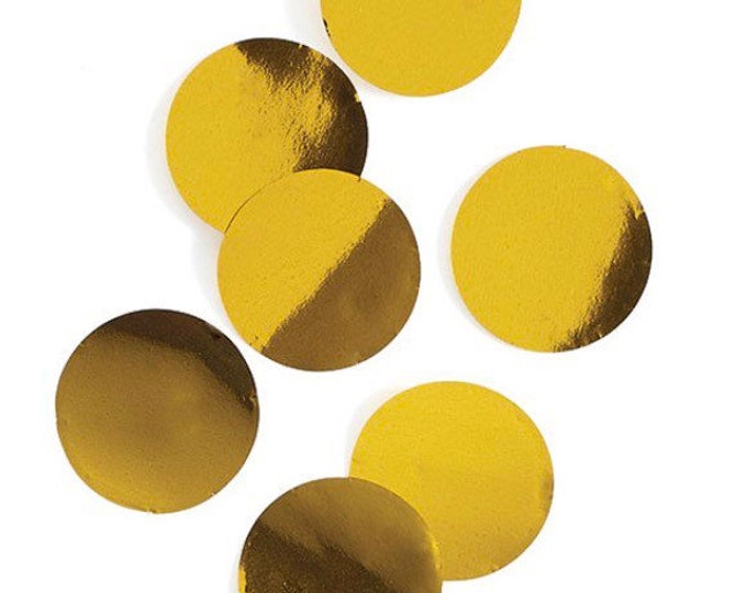 Gold Confetti | Gold Balloon Confetti | Gold Wedding Confetti | Gold Bridal Shower Decor | 1" Gold Foil Confetti Circles