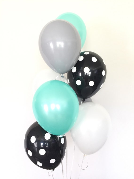Solid Light Blue Balloon - White Polka Dots 5 in.