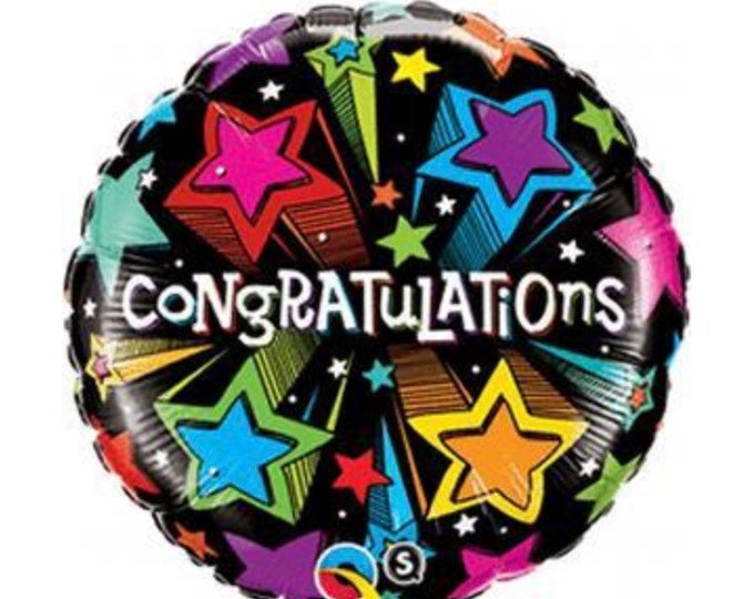 Congratulations Balloon | Congratulations Party Decor | Congrats Balloon | Rainbow Balloons | Star Balloons