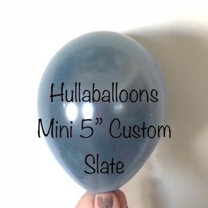 Mini 5” Slate Blue Balloons | Slate Blue Wedding Decor | Mini Latex Balloons | Slate Blue Balloons | Dusty Blue Bridal Shower Decor
