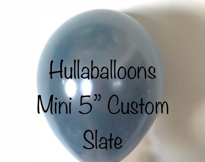 Mini 5” Slate Blue Balloons | Slate Blue Wedding Decor | Mini Latex Balloons | Slate Blue Balloons | Dusty Blue Bridal Shower Decor