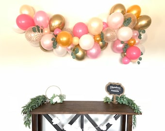 Blush Balloon Garland | Baby in Bloom Baby Shower Decor | Pink and Gold Balloon Garland | Pink and Gold Baby Shower | Love in Bloom Bridal