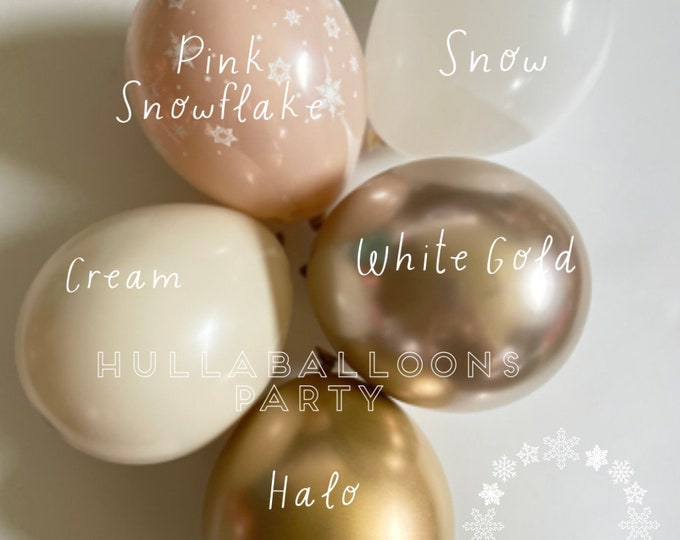 Snow Angel Balloons | Holiday Party Decor | Winter ONEderland Birthday | Pink Snowflake Baby Shower | Custom Rose Gold Baby Block Boxes