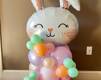 Some Bunny is One Balloon Tower Kit | Easter Balloons | Little Bunny Birthday Party | Hoppy Birthday | A Little Bunny on the Way Baby Shower