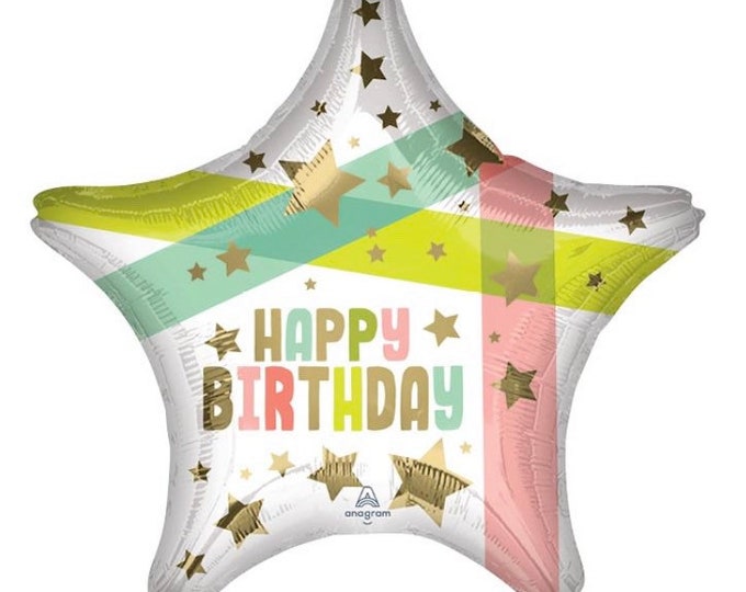 Happy Birthday Balloons | Drive by Birthday Party Decor | Rainbow Balloons | Star Balloons | Pastel Birthday | Galaxy Birthday Balloons