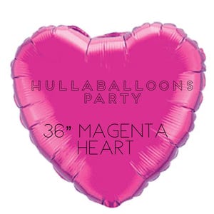 Jumbo Heart Balloons | Jumbo Candy Magenta Heart Balloons | Hot Pink Baby Shower Decor | Pink Heart Bridal Shower | Valentine&#39;s Day Balloons