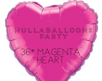 Jumbo Herzballons | Jumbo Candy Magenta Herz Luftballons | Hot Pink Babyparty Dekor | Rosa Herz-Brautdusche | Valentinstag Luftballons