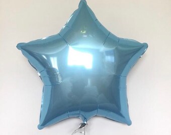 Light Blue Star Mylar Balloon | Twinkle Little Star Balloons | Light Blue Star Balloon | Birthday Party Decor | Galaxy Birthday Balloons |