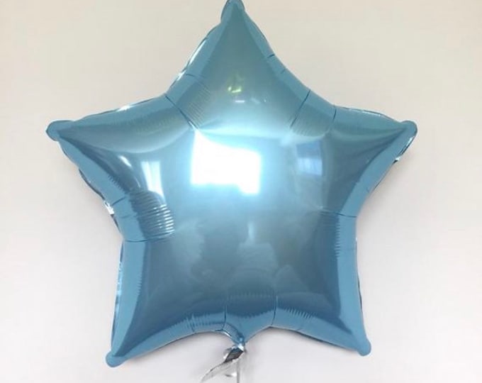 Twinkle Little Star Balloons | Light Blue Star Balloon | Birthday Party Decor | Galaxy Birthday Balloons | Blue Star Mylar Balloon