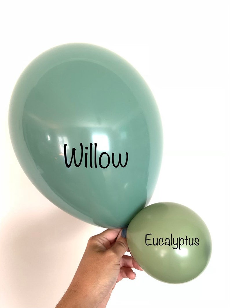 Willow Balloons Dark Sage Green Wedding Decor Sage Balloons Dark Sage Green Balloons Sage Green Bridal Shower Decor image 2