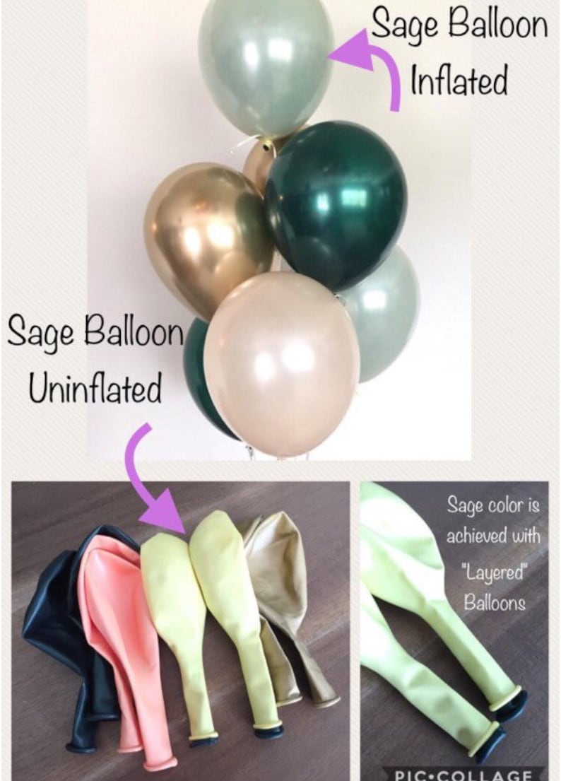 Gold and White Balloons Green Light Green Wedding Decor Green and Gold Balloons Chrome Gold Balloons |Sage Green Bridal Shower Decor