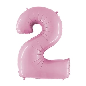Rosa Zahl 2 Luftballon | Rosa Geburtstagsballons | Mylar Zahl Ballons | GROSSE Folienballons | Zwei Rosa Luftballons