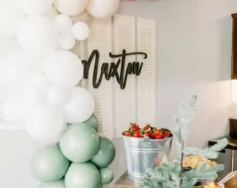 Eucalyptus and White Sand Balloon Garland | Woodland Bridal Shower Decor | Woodland Baby Shower | Welcome Sign Garland