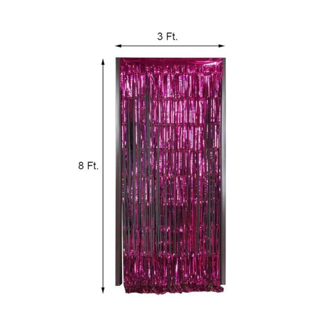 Hot Pink Fringe Curtains Hot Pink Foil Curtains Hot Pink Etsy