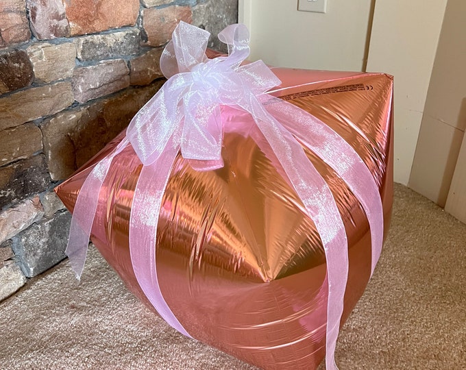 Rose Gold Present Balloon | Rose Gold Christmas Birthday Party | Rose Gold Bridal Shower | Christmas Baby Shower | Tis The Season