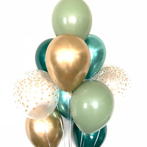Sage and Eucalyptus Balloons | Light Green Wedding Decor | Green and Gold Balloons | Eucalyptus Balloons | Dark Sage Green Bridal Shower