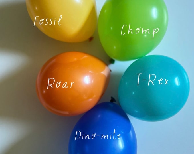 Dinosaur Balloons | Dino Birthday Party | Roar Look Who’s Four | Balloons for Baby Block Boxes | Blue Green and Orange Boy Birthday