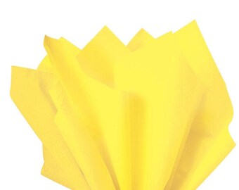 Yellow Tissue Paper | 24 Sheets Yellow Tissue Paper | 20”x 30” Tissue Paper Sheets | Lemon Party Decor | Yellow Gift Wrap