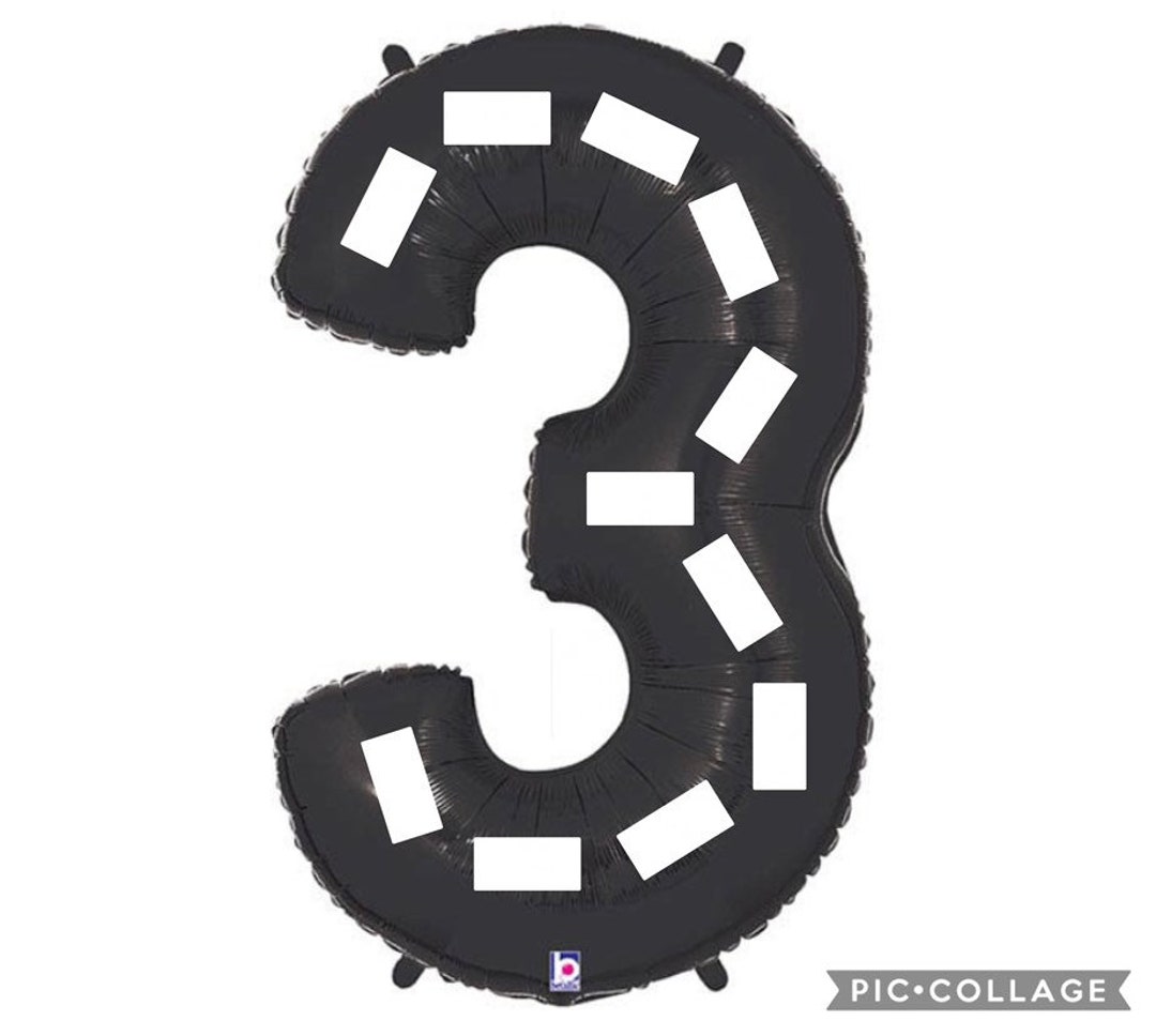Race Car Black Number 3 Balloon Race Car Third Birthday Balloons 40