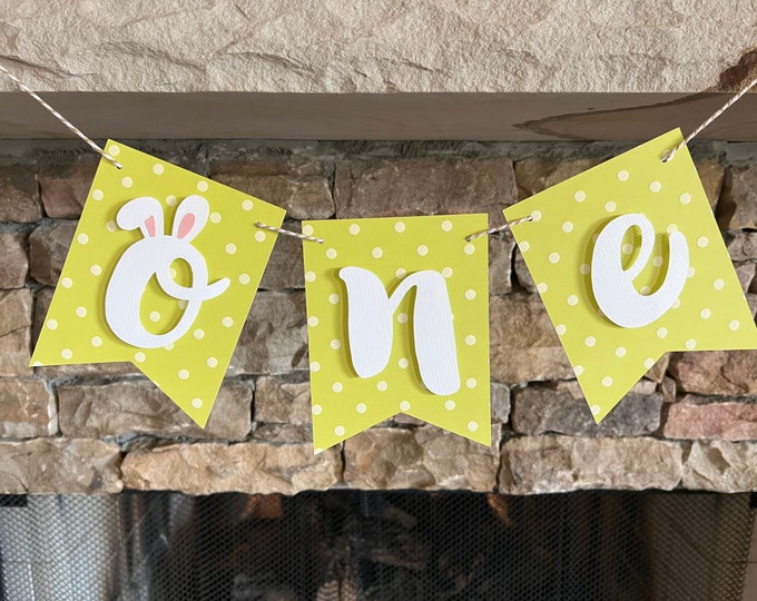 Some Bunny is One High Chair Banner | Spring One Banner | Bunny Ears One High Chair Banner | Bunny First Birthday Photo Shoot