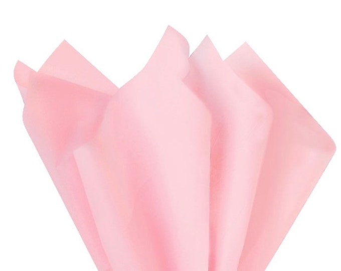 Light Pink Tissue Paper | 24 Sheets Light Pink Tissue Paper | 20”x 30” Tissue Paper Sheets | Light Pink Party Decor | Light Pink Gift Wrap