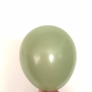May include: A single sage green balloon.