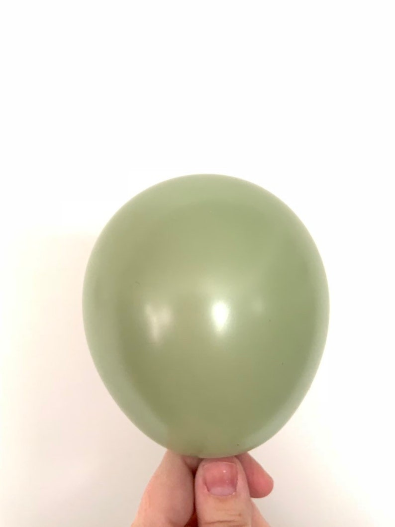 May include: A single sage green balloon.