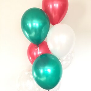 Baby It&#39;s Cold Outside | Winter Baby Shower Decor | Red and Green Christmas Balloons | Winter ONEderland Birthday Balloons | December Birthd