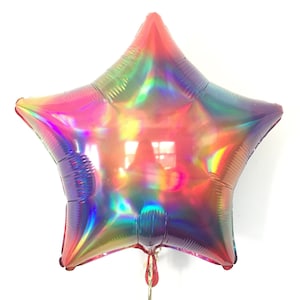 Rainbow Star Balloon | Twinkle Little Star Balloons | Rainbow Balloons | Unicorn Birthday Party Decor | Galaxy Birthday Balloons