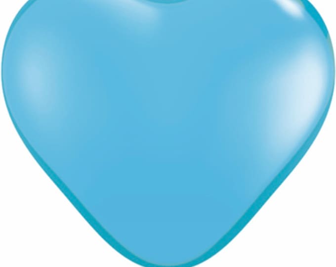 Mini Blue Heart Balloons | 5” Latex Heart Balloons | Galentines Day Party Decor | Light Blue Heart Birthday Balloons | Be Mine Valentine