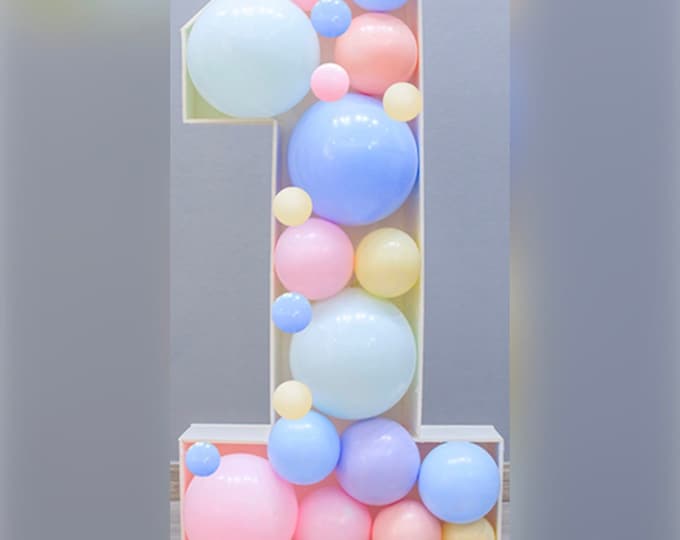 Balloon Number 1 Frame DIY Kit | PRE-CUT Balloon Frame Assembly Required | 39” Balloon Template | First Birthday Balloon Display