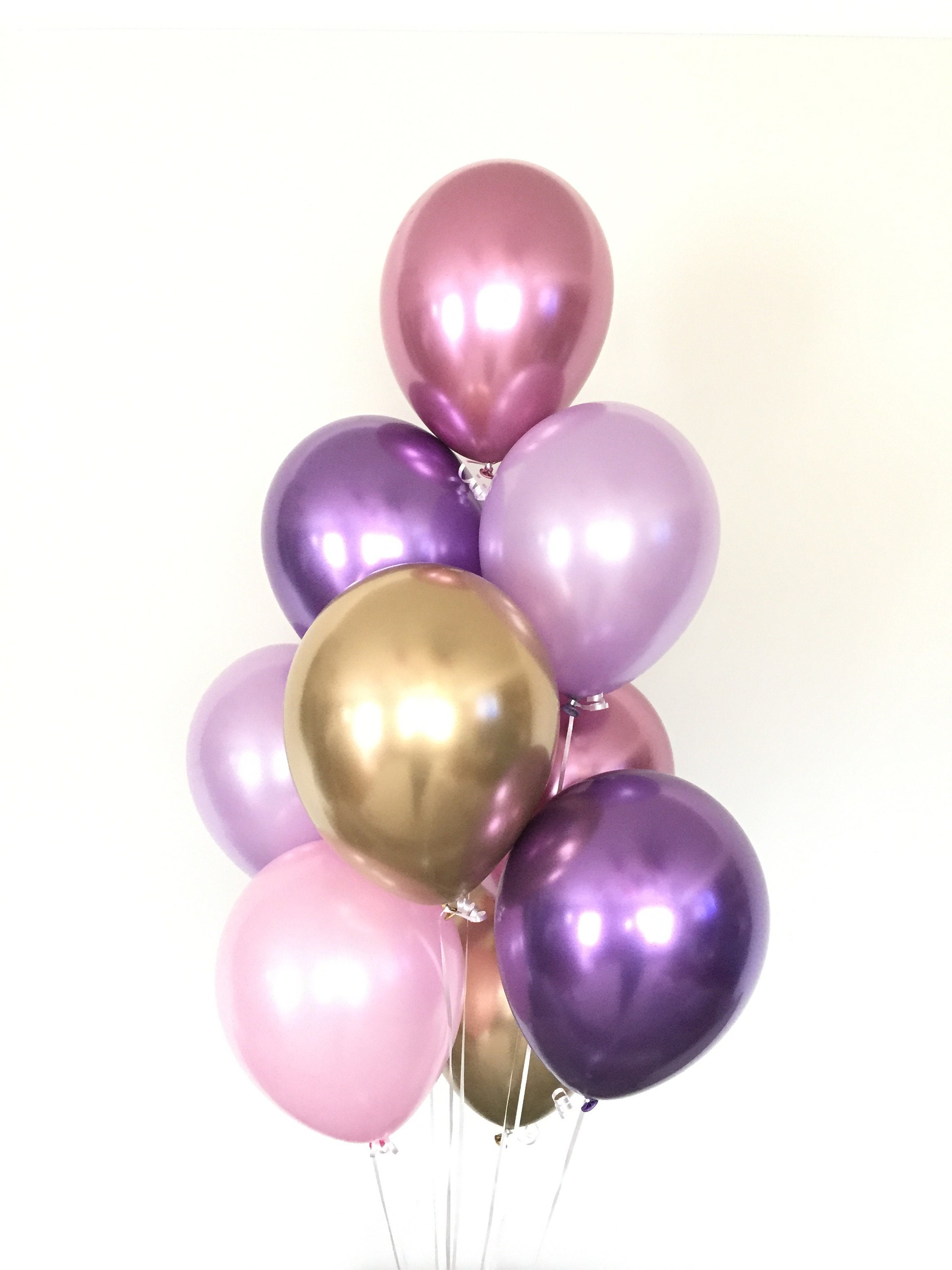 Chrome Balloons Hot Pink Confetti for Bri Metallic Balloons Pink Magenta Mauve 