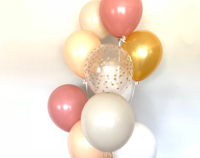Boho Rainbow Balloons | Boho Birthday Balloons | Mauve Baby Shower | Blush Balloons | Blush Bridal Shower