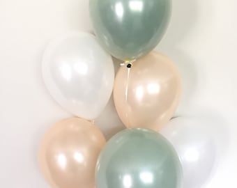 Sage Green Balloons | Light Green Wedding Decor | Green and White Balloons | White and Green Balloons |Sage Green Bridal Shower Decor