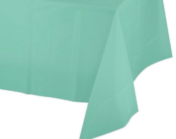 Mint Tablecloth | Mint Plastic Tablecover | Mint Baby Shower Decor | Mint Bridal Shower Decor | Mermaid Birthday Decor | Spring Baby Shower